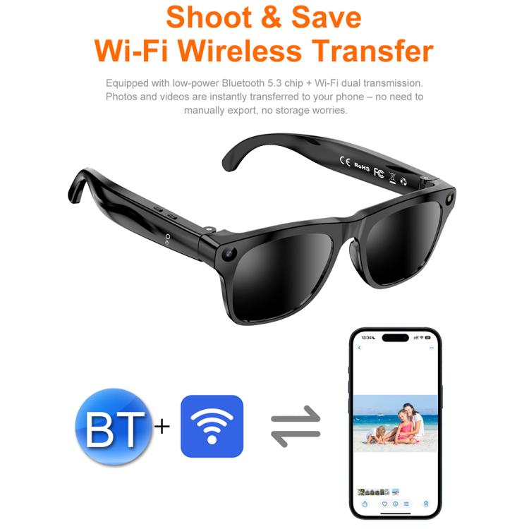 XK One Pro Smart AI Translation Glasses with 8MP HD Camera, Video Recording, WiFi Transmission, Al Smart Voice Assistant, 8MP Camera