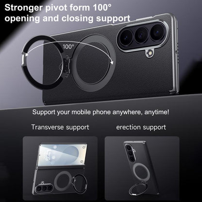 SULADA Top Grain Leather MagSafe Magnetic Holder Phone Case, For Galaxy Z Fold8 Ultra 5G
