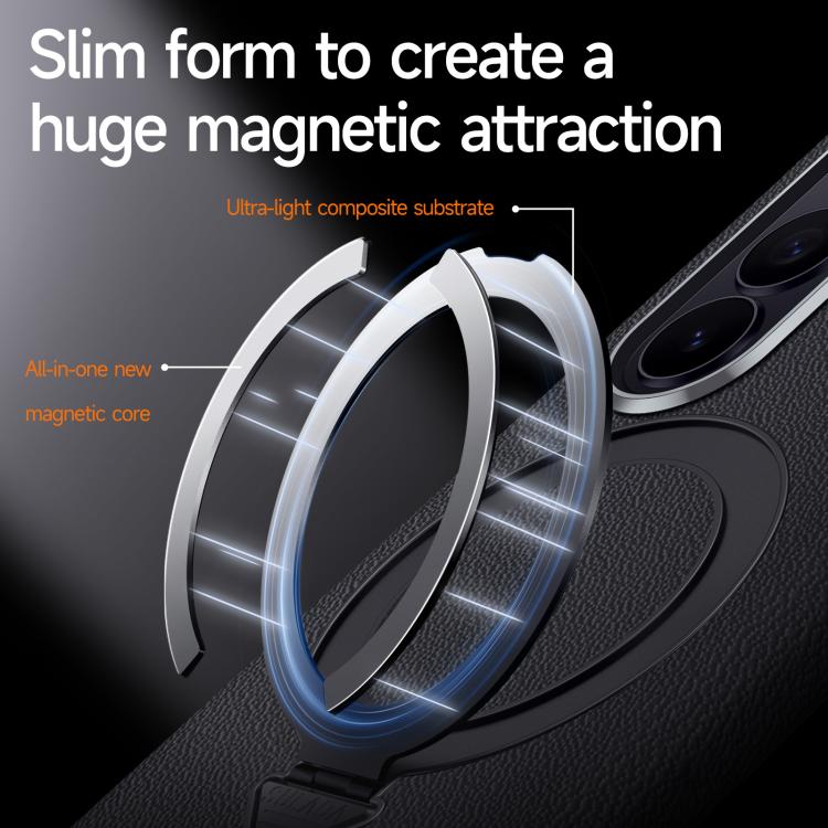 SULADA Top Grain Leather MagSafe Magnetic Holder Phone Case, For Galaxy Z Fold8 Ultra 5G