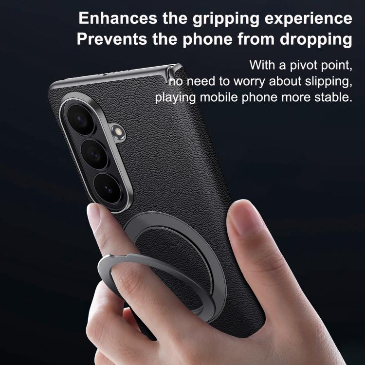 SULADA Top Grain Leather MagSafe Magnetic Holder Phone Case, For Galaxy Z Fold8 Ultra 5G