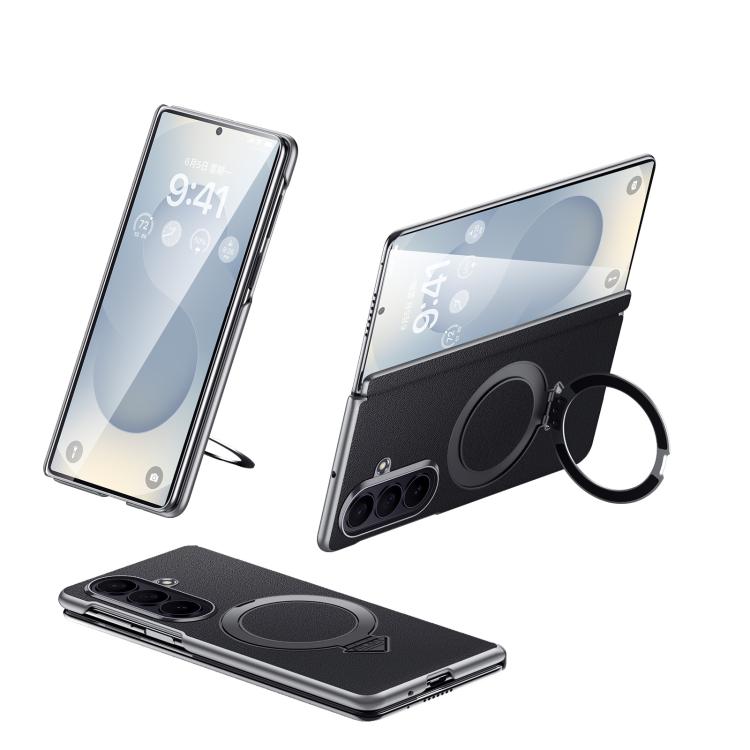 SULADA Top Grain Leather MagSafe Magnetic Holder Phone Case, For Galaxy Z Fold8 Ultra 5G