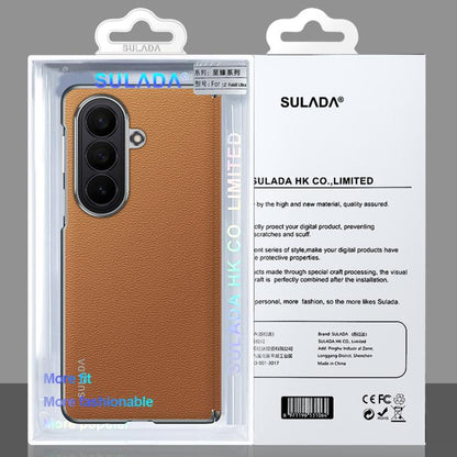 SULADA Frameless Top Layer Cowhide Leather PC Phone Case, For Galaxy Z Fold8 Ultra 5G