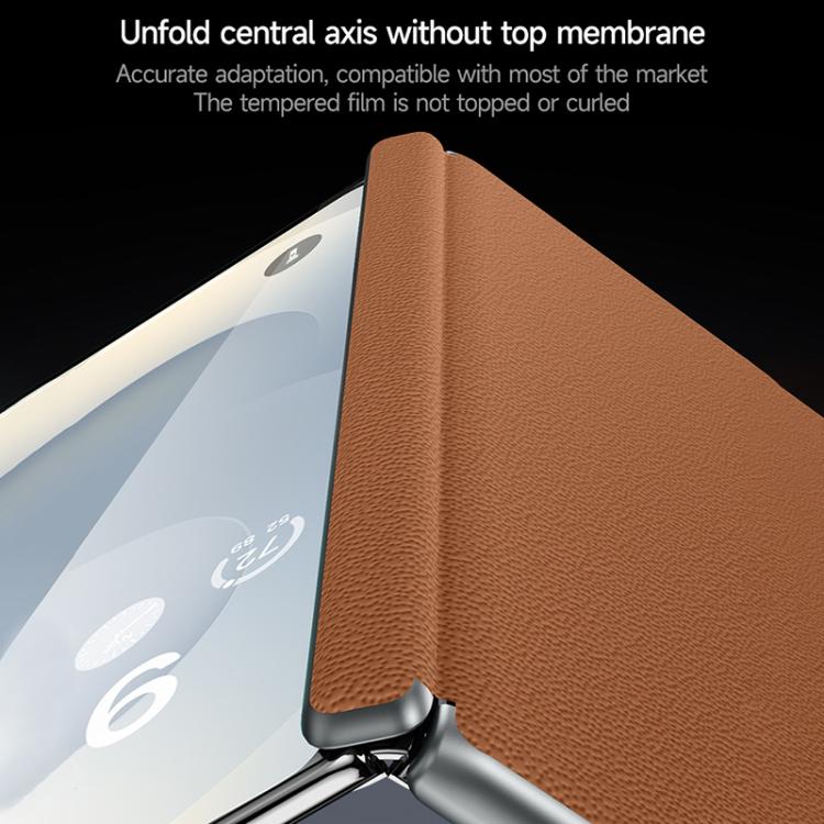 SULADA Frameless Top Layer Cowhide Leather PC Phone Case, For Galaxy Z Fold8 Ultra 5G