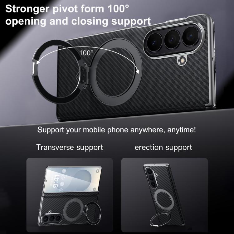 SULADA Kevlar Texture MagSafe Magnetic Holder Phone Case, For Galaxy Z Fold8 Ultra 5G