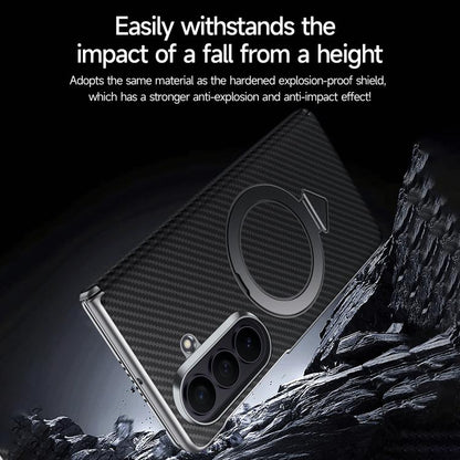 SULADA Kevlar Texture MagSafe Magnetic Holder Phone Case, For Galaxy Z Fold8 Ultra 5G