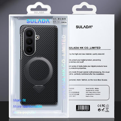 SULADA Kevlar Texture MagSafe Magnetic Holder Phone Case, For Galaxy Z Fold8 Ultra 5G