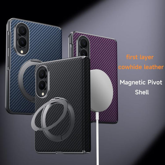SULADA Kevlar Texture MagSafe Magnetic Holder Phone Case, For Galaxy Z Fold8 5G, For Galaxy Z Fold8 Ultra 5G