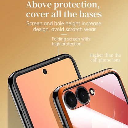 SULADA Elegant Rhombic Texture Folding Phone Case with Lanyard, For Galaxy Z Flip8 5G