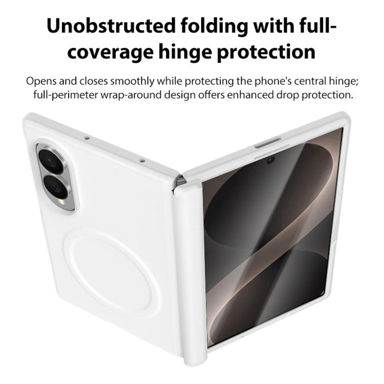 Integrated Vegan Leather Central Magnetic Phone Case, For Galaxy Z Fold8 5G, For Galaxy Z Flip8 5G