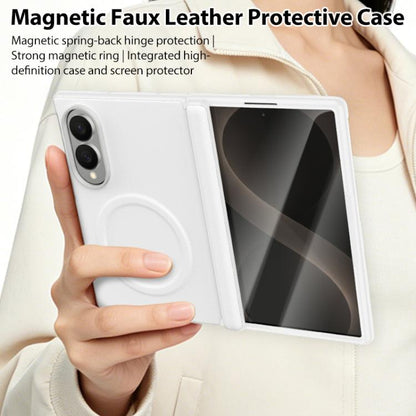 Integrated Vegan Leather Central Magnetic Phone Case, For Galaxy Z Fold8 5G, For Galaxy Z Flip8 5G