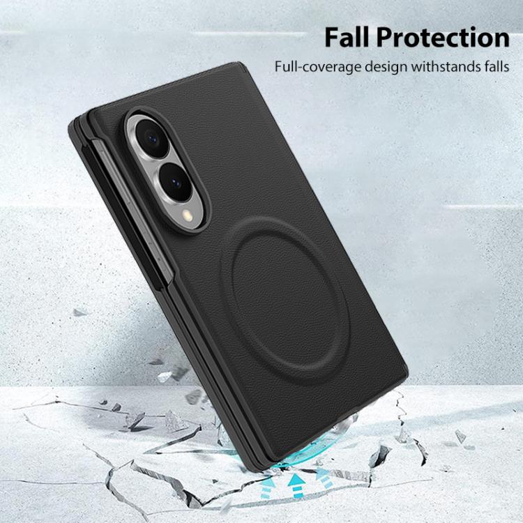 Integrated Vegan Leather Central Magnetic Phone Case, For Galaxy Z Fold8 5G, For Galaxy Z Flip8 5G
