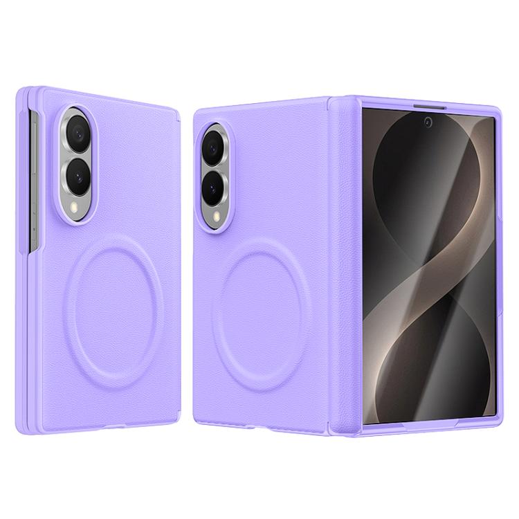Integrated Vegan Leather Central Magnetic Phone Case, For Galaxy Z Fold8 5G, For Galaxy Z Flip8 5G