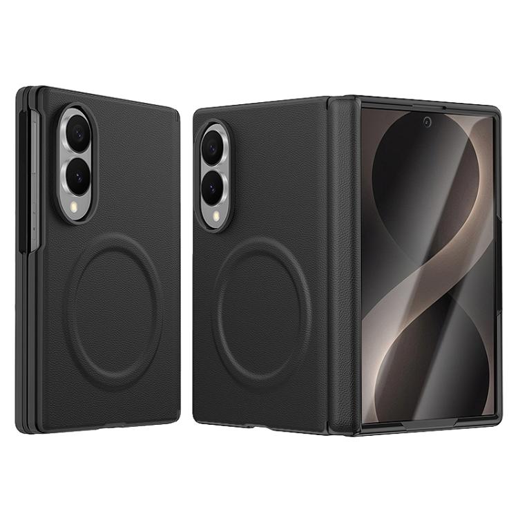 Integrated Vegan Leather Central Magnetic Phone Case, For Galaxy Z Fold8 5G, For Galaxy Z Flip8 5G
