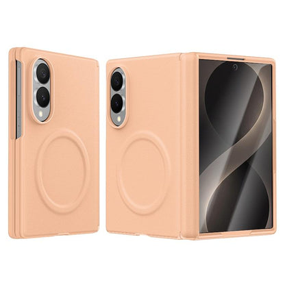 Integrated Vegan Leather Central Magnetic Phone Case, For Galaxy Z Fold8 5G, For Galaxy Z Flip8 5G