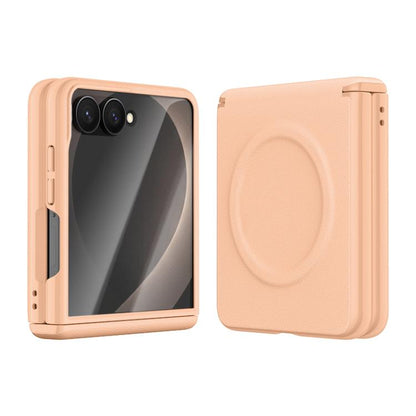 Integrated Vegan Leather Central Magnetic Phone Case, For Galaxy Z Fold8 5G, For Galaxy Z Flip8 5G