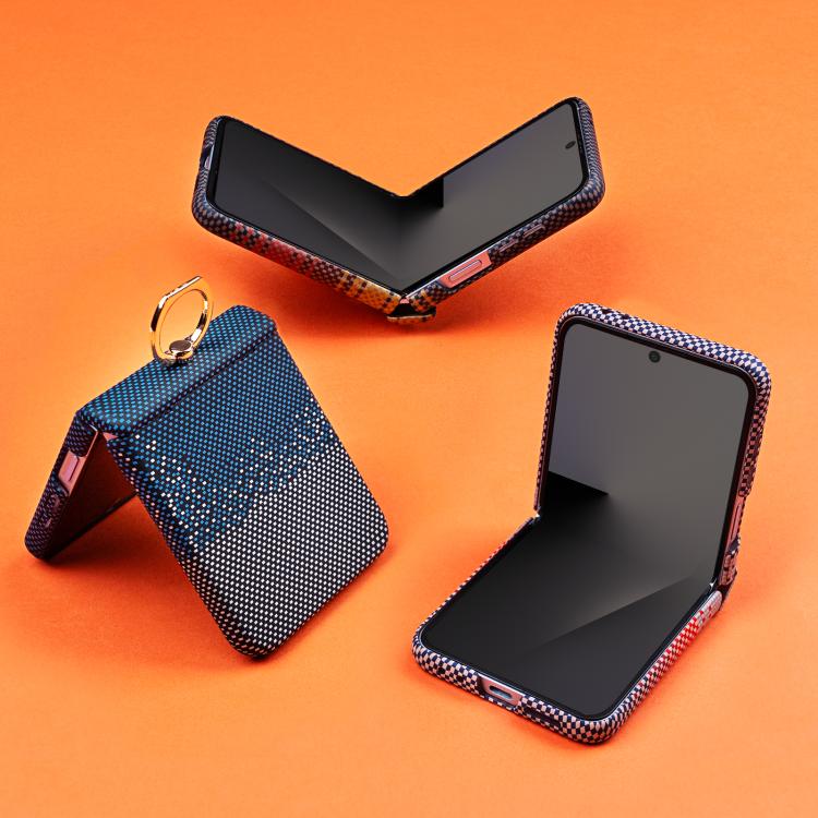 Rainbow Plaid Shell-Film Integrated Shockproof Phone Case, For Galaxy Z Flip8 5G