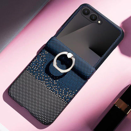 Rainbow Plaid Shell-Film Integrated Shockproof Phone Case, For Galaxy Z Flip8 5G