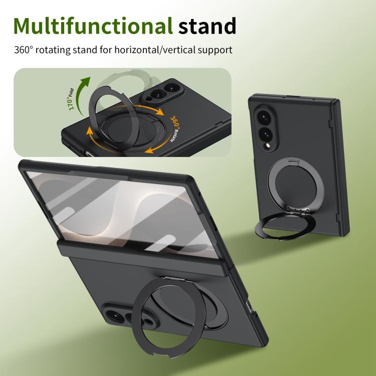 Rotation Magnetic Ring Holder Hinge Integrated Film Phone Case, For  Galaxy Z Fold8 5G, For Galaxy Z Fold8 Ultra 5G, For Galaxy Z Flip8 5G, For Galaxy Z Fold7 5G, For Galaxy Z Flip7 5G, For Galaxy Z Flip6 5G, For Galaxy Z Fold6 5G, For Galaxy Z Fold5 5...