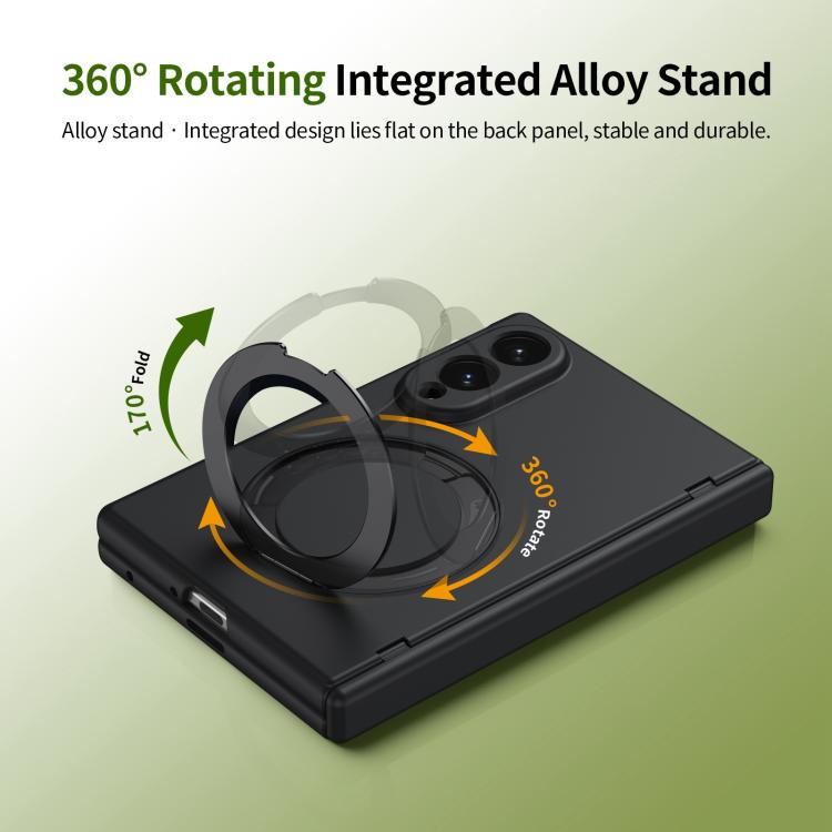 Rotation Magnetic Ring Holder Hinge Integrated Film Phone Case, For  Galaxy Z Fold8 5G, For Galaxy Z Fold8 Ultra 5G, For Galaxy Z Flip8 5G, For Galaxy Z Fold7 5G, For Galaxy Z Flip7 5G, For Galaxy Z Flip6 5G, For Galaxy Z Fold6 5G, For Galaxy Z Fold5 5...
