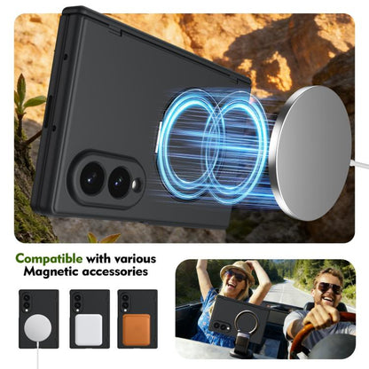 Rotation Magnetic Ring Holder Hinge Integrated Film Phone Case, For  Galaxy Z Fold8 5G, For Galaxy Z Fold8 Ultra 5G, For Galaxy Z Flip8 5G, For Galaxy Z Fold7 5G, For Galaxy Z Flip7 5G, For Galaxy Z Flip6 5G, For Galaxy Z Fold6 5G, For Galaxy Z Fold5 5...