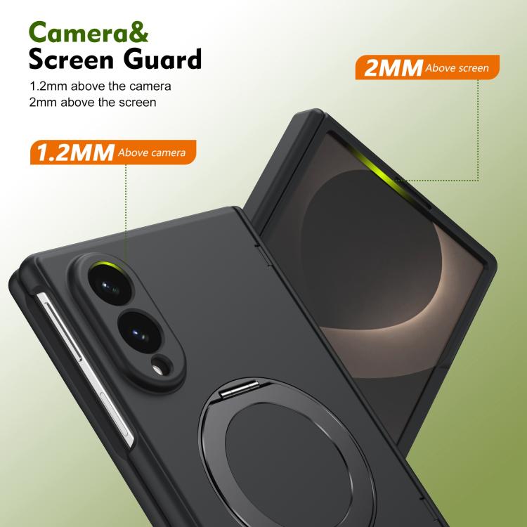 Rotation Magnetic Ring Holder Hinge Integrated Film Phone Case, For  Galaxy Z Fold8 5G, For Galaxy Z Fold8 Ultra 5G, For Galaxy Z Flip8 5G, For Galaxy Z Fold7 5G, For Galaxy Z Flip7 5G, For Galaxy Z Flip6 5G, For Galaxy Z Fold6 5G, For Galaxy Z Fold5 5...