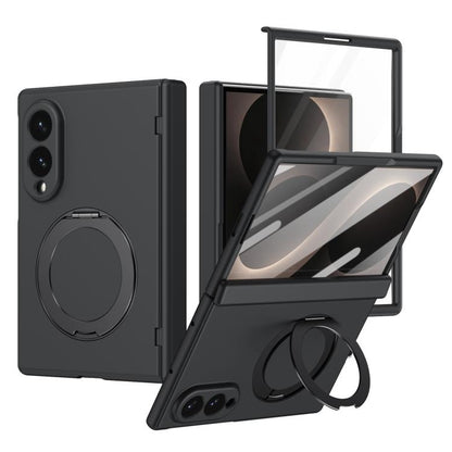 Rotation Magnetic Ring Holder Hinge Integrated Film Phone Case, For  Galaxy Z Fold8 5G, For Galaxy Z Fold8 Ultra 5G, For Galaxy Z Flip8 5G, For Galaxy Z Fold7 5G, For Galaxy Z Flip7 5G, For Galaxy Z Flip6 5G, For Galaxy Z Fold6 5G, For Galaxy Z Fold5 5...