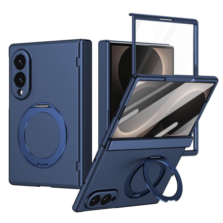 Rotation Magnetic Ring Holder Hinge Integrated Film Phone Case, For  Galaxy Z Fold8 5G, For Galaxy Z Fold8 Ultra 5G, For Galaxy Z Flip8 5G, For Galaxy Z Fold7 5G, For Galaxy Z Flip7 5G, For Galaxy Z Flip6 5G, For Galaxy Z Fold6 5G, For Galaxy Z Fold5 5...
