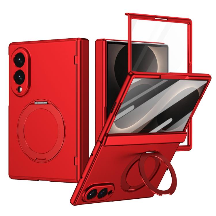 Rotation Magnetic Ring Holder Hinge Integrated Film Phone Case, For  Galaxy Z Fold8 5G, For Galaxy Z Fold8 Ultra 5G, For Galaxy Z Flip8 5G, For Galaxy Z Fold7 5G, For Galaxy Z Flip7 5G, For Galaxy Z Flip6 5G, For Galaxy Z Fold6 5G, For Galaxy Z Fold5 5...