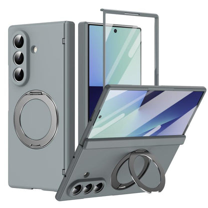 Rotation Magnetic Ring Holder Hinge Integrated Film Phone Case, For  Galaxy Z Fold8 5G, For Galaxy Z Fold8 Ultra 5G, For Galaxy Z Flip8 5G, For Galaxy Z Fold7 5G, For Galaxy Z Flip7 5G, For Galaxy Z Flip6 5G, For Galaxy Z Fold6 5G, For Galaxy Z Fold5 5...