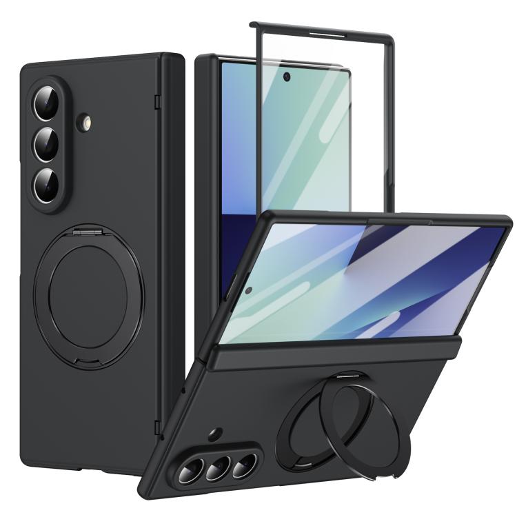 Rotation Magnetic Ring Holder Hinge Integrated Film Phone Case, For  Galaxy Z Fold8 5G, For Galaxy Z Fold8 Ultra 5G, For Galaxy Z Flip8 5G, For Galaxy Z Fold7 5G, For Galaxy Z Flip7 5G, For Galaxy Z Flip6 5G, For Galaxy Z Fold6 5G, For Galaxy Z Fold5 5...