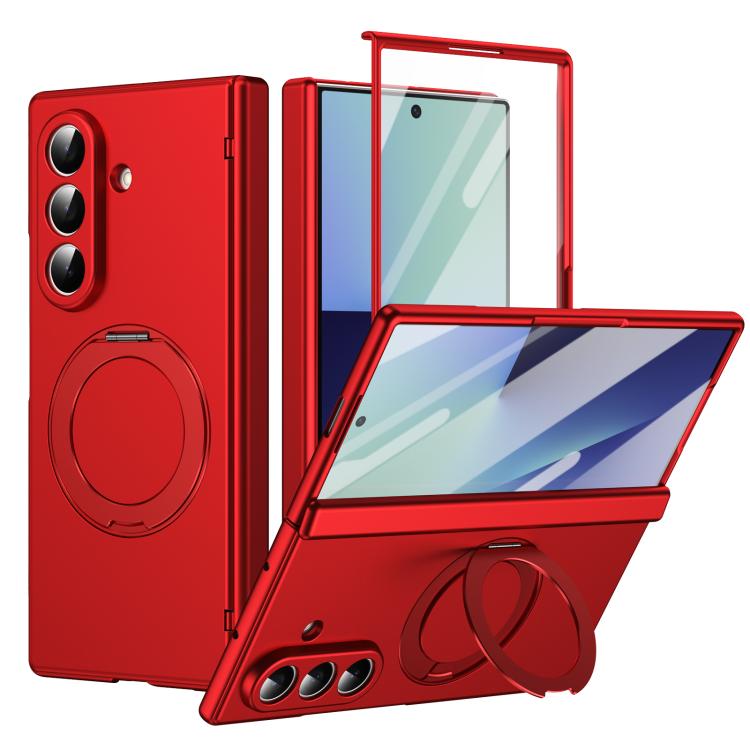 Rotation Magnetic Ring Holder Hinge Integrated Film Phone Case, For  Galaxy Z Fold8 5G, For Galaxy Z Fold8 Ultra 5G, For Galaxy Z Flip8 5G, For Galaxy Z Fold7 5G, For Galaxy Z Flip7 5G, For Galaxy Z Flip6 5G, For Galaxy Z Fold6 5G, For Galaxy Z Fold5 5...