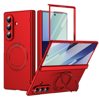 Rotation Magnetic Ring Holder Hinge Integrated Film Phone Case, For  Galaxy Z Fold8 5G, For Galaxy Z Fold8 Ultra 5G, For Galaxy Z Flip8 5G, For Galaxy Z Fold7 5G, For Galaxy Z Flip7 5G, For Galaxy Z Flip6 5G, For Galaxy Z Fold6 5G, For Galaxy Z Fold5 5...
