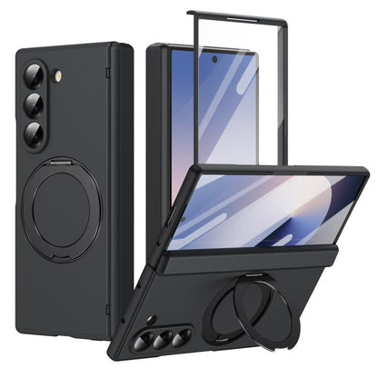 Rotation Magnetic Ring Holder Hinge Integrated Film Phone Case, For  Galaxy Z Fold8 5G, For Galaxy Z Fold8 Ultra 5G, For Galaxy Z Flip8 5G, For Galaxy Z Fold7 5G, For Galaxy Z Flip7 5G, For Galaxy Z Flip6 5G, For Galaxy Z Fold6 5G, For Galaxy Z Fold5 5...