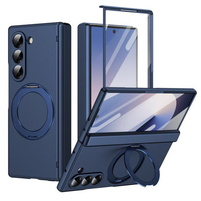 Rotation Magnetic Ring Holder Hinge Integrated Film Phone Case, For  Galaxy Z Fold8 5G, For Galaxy Z Fold8 Ultra 5G, For Galaxy Z Flip8 5G, For Galaxy Z Fold7 5G, For Galaxy Z Flip7 5G, For Galaxy Z Flip6 5G, For Galaxy Z Fold6 5G, For Galaxy Z Fold5 5...