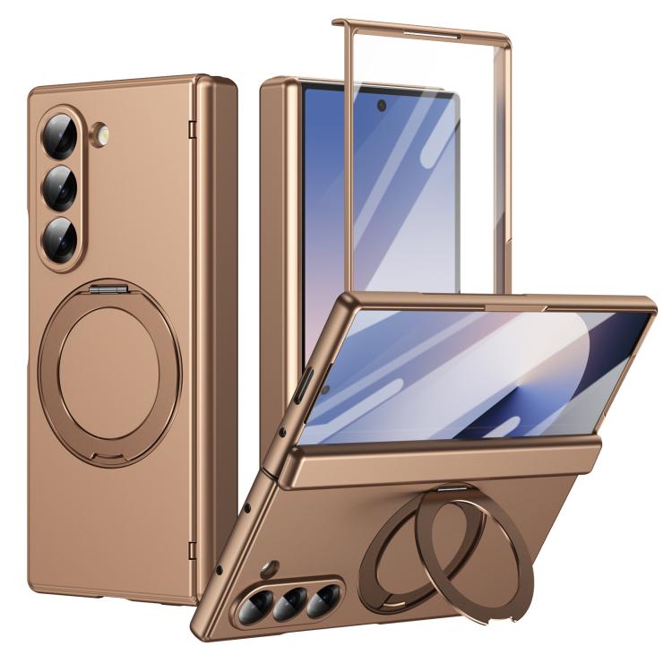 Rotation Magnetic Ring Holder Hinge Integrated Film Phone Case, For  Galaxy Z Fold8 5G, For Galaxy Z Fold8 Ultra 5G, For Galaxy Z Flip8 5G, For Galaxy Z Fold7 5G, For Galaxy Z Flip7 5G, For Galaxy Z Flip6 5G, For Galaxy Z Fold6 5G, For Galaxy Z Fold5 5...