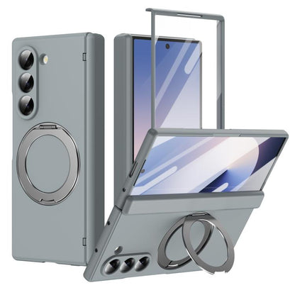Rotation Magnetic Ring Holder Hinge Integrated Film Phone Case, For  Galaxy Z Fold8 5G, For Galaxy Z Fold8 Ultra 5G, For Galaxy Z Flip8 5G, For Galaxy Z Fold7 5G, For Galaxy Z Flip7 5G, For Galaxy Z Flip6 5G, For Galaxy Z Fold6 5G, For Galaxy Z Fold5 5...