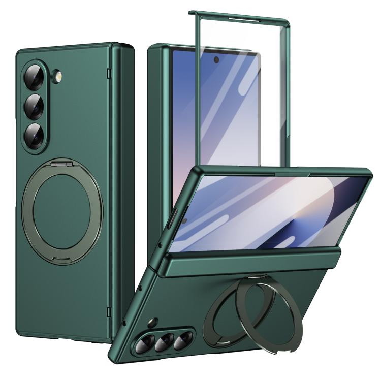 Rotation Magnetic Ring Holder Hinge Integrated Film Phone Case, For  Galaxy Z Fold8 5G, For Galaxy Z Fold8 Ultra 5G, For Galaxy Z Flip8 5G, For Galaxy Z Fold7 5G, For Galaxy Z Flip7 5G, For Galaxy Z Flip6 5G, For Galaxy Z Fold6 5G, For Galaxy Z Fold5 5...