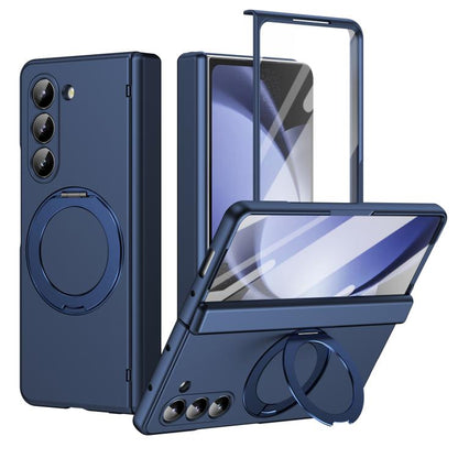 Rotation Magnetic Ring Holder Hinge Integrated Film Phone Case, For  Galaxy Z Fold8 5G, For Galaxy Z Fold8 Ultra 5G, For Galaxy Z Flip8 5G, For Galaxy Z Fold7 5G, For Galaxy Z Flip7 5G, For Galaxy Z Flip6 5G, For Galaxy Z Fold6 5G, For Galaxy Z Fold5 5...