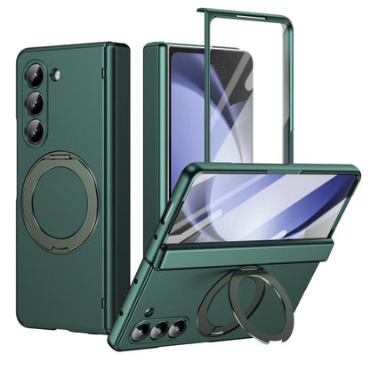 Rotation Magnetic Ring Holder Hinge Integrated Film Phone Case, For  Galaxy Z Fold8 5G, For Galaxy Z Fold8 Ultra 5G, For Galaxy Z Flip8 5G, For Galaxy Z Fold7 5G, For Galaxy Z Flip7 5G, For Galaxy Z Flip6 5G, For Galaxy Z Fold6 5G, For Galaxy Z Fold5 5...