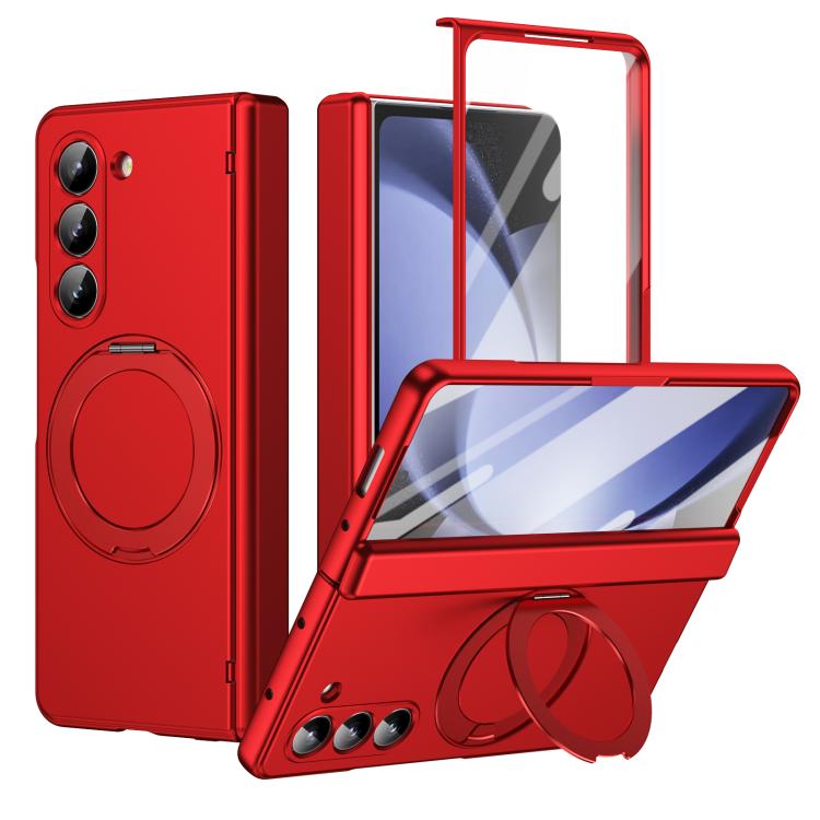 Rotation Magnetic Ring Holder Hinge Integrated Film Phone Case, For  Galaxy Z Fold8 5G, For Galaxy Z Fold8 Ultra 5G, For Galaxy Z Flip8 5G, For Galaxy Z Fold7 5G, For Galaxy Z Flip7 5G, For Galaxy Z Flip6 5G, For Galaxy Z Fold6 5G, For Galaxy Z Fold5 5...