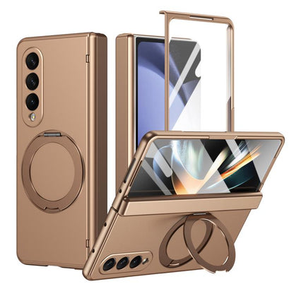 Rotation Magnetic Ring Holder Hinge Integrated Film Phone Case, For  Galaxy Z Fold8 5G, For Galaxy Z Fold8 Ultra 5G, For Galaxy Z Flip8 5G, For Galaxy Z Fold7 5G, For Galaxy Z Flip7 5G, For Galaxy Z Flip6 5G, For Galaxy Z Fold6 5G, For Galaxy Z Fold5 5...
