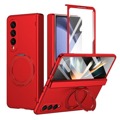 Rotation Magnetic Ring Holder Hinge Integrated Film Phone Case, For  Galaxy Z Fold8 5G, For Galaxy Z Fold8 Ultra 5G, For Galaxy Z Flip8 5G, For Galaxy Z Fold7 5G, For Galaxy Z Flip7 5G, For Galaxy Z Flip6 5G, For Galaxy Z Fold6 5G, For Galaxy Z Fold5 5...