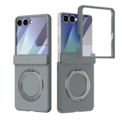 Rotation Magnetic Ring Holder Hinge Integrated Film Phone Case, For  Galaxy Z Fold8 5G, For Galaxy Z Fold8 Ultra 5G, For Galaxy Z Flip8 5G, For Galaxy Z Fold7 5G, For Galaxy Z Flip7 5G, For Galaxy Z Flip6 5G, For Galaxy Z Fold6 5G, For Galaxy Z Fold5 5...