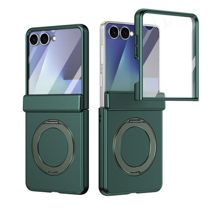 Rotation Magnetic Ring Holder Hinge Integrated Film Phone Case, For  Galaxy Z Fold8 5G, For Galaxy Z Fold8 Ultra 5G, For Galaxy Z Flip8 5G, For Galaxy Z Fold7 5G, For Galaxy Z Flip7 5G, For Galaxy Z Flip6 5G, For Galaxy Z Fold6 5G, For Galaxy Z Fold5 5...