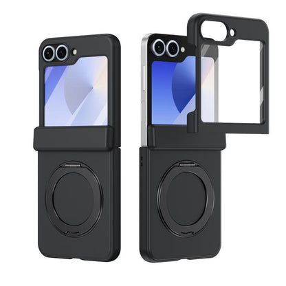 Rotation Magnetic Ring Holder Hinge Integrated Film Phone Case, For  Galaxy Z Fold8 5G, For Galaxy Z Fold8 Ultra 5G, For Galaxy Z Flip8 5G, For Galaxy Z Fold7 5G, For Galaxy Z Flip7 5G, For Galaxy Z Flip6 5G, For Galaxy Z Fold6 5G, For Galaxy Z Fold5 5...