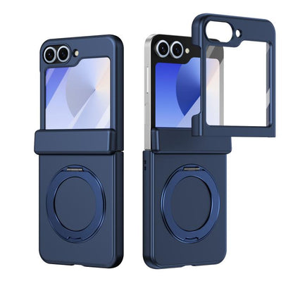Rotation Magnetic Ring Holder Hinge Integrated Film Phone Case, For  Galaxy Z Fold8 5G, For Galaxy Z Fold8 Ultra 5G, For Galaxy Z Flip8 5G, For Galaxy Z Fold7 5G, For Galaxy Z Flip7 5G, For Galaxy Z Flip6 5G, For Galaxy Z Fold6 5G, For Galaxy Z Fold5 5...