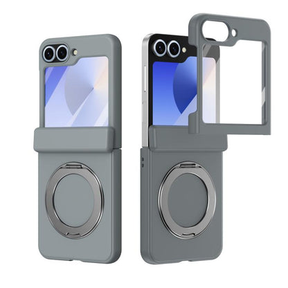 Rotation Magnetic Ring Holder Hinge Integrated Film Phone Case, For  Galaxy Z Fold8 5G, For Galaxy Z Fold8 Ultra 5G, For Galaxy Z Flip8 5G, For Galaxy Z Fold7 5G, For Galaxy Z Flip7 5G, For Galaxy Z Flip6 5G, For Galaxy Z Fold6 5G, For Galaxy Z Fold5 5...