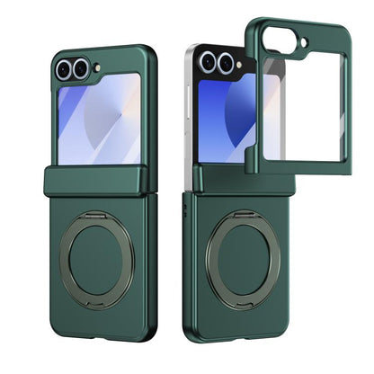 Rotation Magnetic Ring Holder Hinge Integrated Film Phone Case, For  Galaxy Z Fold8 5G, For Galaxy Z Fold8 Ultra 5G, For Galaxy Z Flip8 5G, For Galaxy Z Fold7 5G, For Galaxy Z Flip7 5G, For Galaxy Z Flip6 5G, For Galaxy Z Fold6 5G, For Galaxy Z Fold5 5...