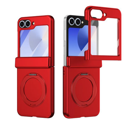 Rotation Magnetic Ring Holder Hinge Integrated Film Phone Case, For  Galaxy Z Fold8 5G, For Galaxy Z Fold8 Ultra 5G, For Galaxy Z Flip8 5G, For Galaxy Z Fold7 5G, For Galaxy Z Flip7 5G, For Galaxy Z Flip6 5G, For Galaxy Z Fold6 5G, For Galaxy Z Fold5 5...