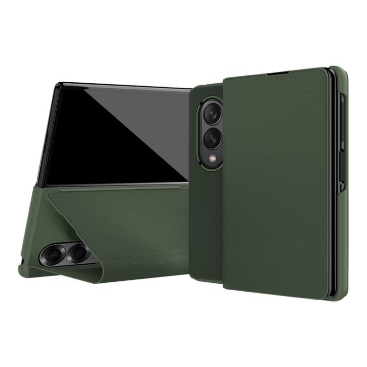 Kevlar-Texture Vegan Leather Phone Case with Holder, For  Galaxy Z Fold8 5G